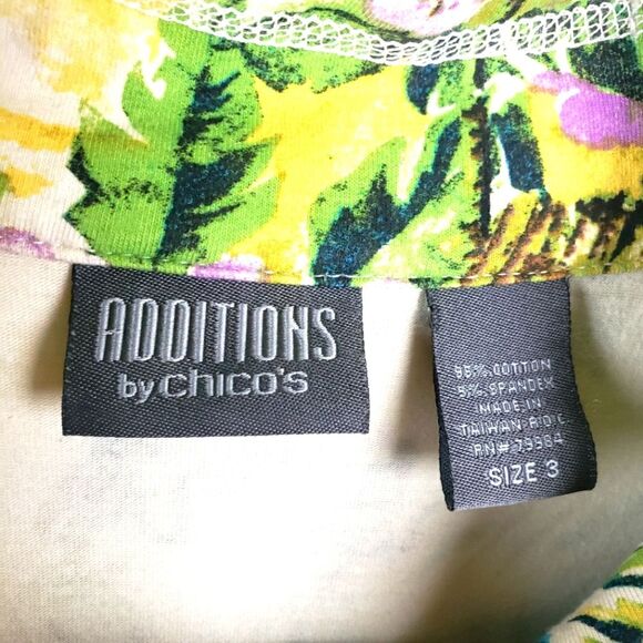 Chico's Additions Hawaiian Tropical Print Women's Zip Up Jacket Coat SZ 3/XL - Picture 15 of 15